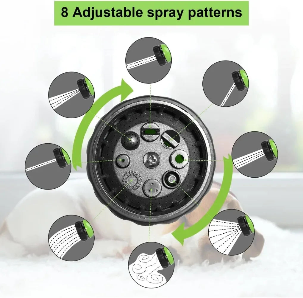 8-in-1 Pet Shower Sprayer | High-Pressure Foam Nozzle | Dog & Cat Bath Gun